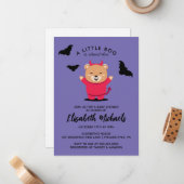 赤ちゃんシャワー |ハロウィーンかわいいリルのクマ悪魔 ノートカード (正面/裏面インサイチュ)