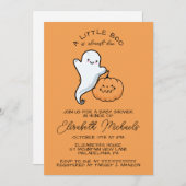 赤ちゃんシャワー |ハロウィーンリールブー幽霊&カボチャ ノートカード (正面/裏面)