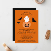 赤ちゃんシャワー |ハロウィーンリールブー幽霊 ノートカード (正面/裏面インサイチュ)