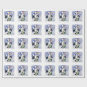 赤ちゃんシャワー。バッグ付きコウノトリ ラッピングペーパー (フラット)