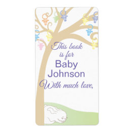 赤ちゃんシャワー「パチバニー」蔵書票シート8 ラベル