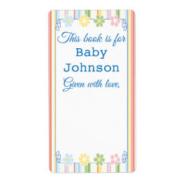 赤ちゃんシャワー「ピクニックフローラ」蔵書票シート8 ラベル