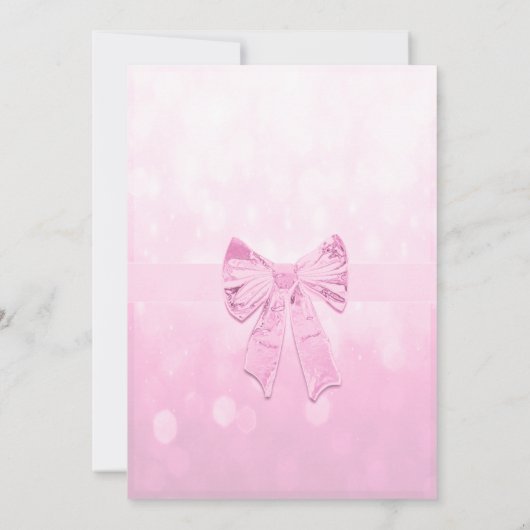 赤ちゃんシャワー(ピンクと白) 招待状 (裏面)