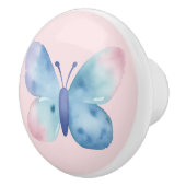 赤ちゃんシャワー、ピンクと青の水色の蝶 セラミックノブ (右)