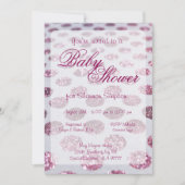 赤ちゃんシャワー |ピンクの水玉模様 招待状 (正面)