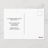 赤ちゃんシャワー |ピンクウォーターカラーフラミンゴ招待状 ポストカード (裏面)