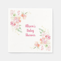 赤ちゃんシャワー |ピンクコーラル金ゴールドフローラ