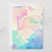 赤ちゃんシャワー |ピンクブルーとパープルの水彩スプラッシュ 招待状 (裏面)