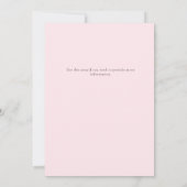 赤ちゃんシャワー、ピンクブース、ピンクフローラ 招待状 (裏面)