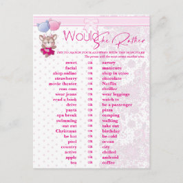 赤ちゃんシャワー。ピンクベビーディー予測とアドバイス。 ポストカード