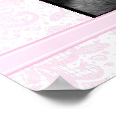 赤ちゃんシャワー。ピンクベビー鹿 ポスター (角)