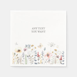 赤ちゃんシャワー、フローラ、植物性の赤ちゃんシャワーのインビタット スタンダードカクテルナプキン