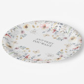 赤ちゃんシャワー、フローラ、植物性の赤ちゃんシャワーのインビタット ペーパープレート (アングル)