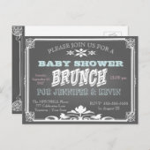 赤ちゃんシャワー | ブランチ | 黒板 インビテーションポストカード (正面/裏面)