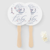 赤ちゃんシャワー |ベビーガールホエールマーメイドハンドファン ハンドファン (正面&裏面)