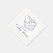 赤ちゃんシャワー |ベビーガールホエールマーメイドビーチナプキン スタンダードカクテルナプキン (角)