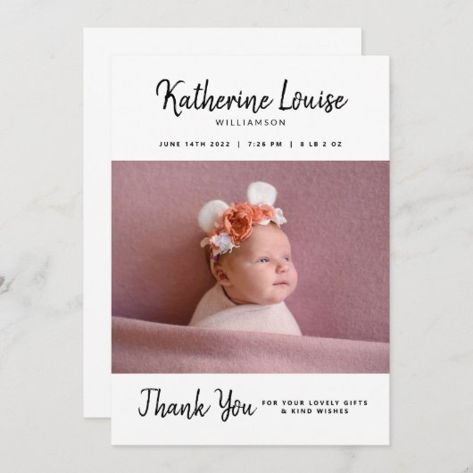 赤ちゃんシャワー |ベビーギフトありがとう招待状 招待状 (正面/裏面)