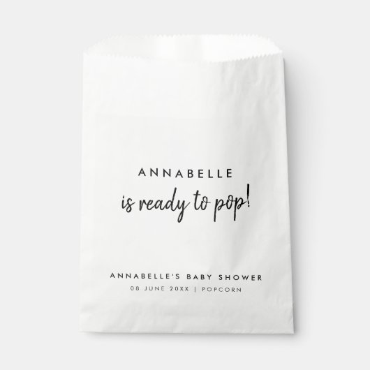 赤ちゃんシャワー |ポップコーンポップ・アートののモダン準備 フェイバーバッグ (正面)