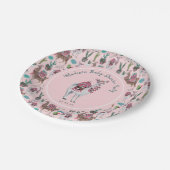 赤ちゃんシャワー |ラマピンク |紙パーティープレート ペーパープレート (アングル)