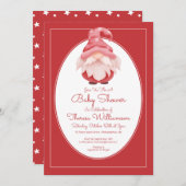 赤ちゃんシャワー |レッドスター格言赤ちゃんシャワーの招待 招待状 (正面/裏面)