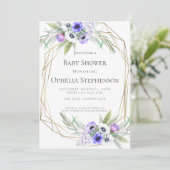 赤ちゃんシャワー |ヴァイオレット・アネモンフローラ 招待状 (スタンド正面)