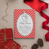 赤ちゃんシャワー |冬の雪だるまキャンディーケーン 招待状