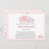 赤ちゃんシャワー、本を持って来る、赤ちゃん女の子 エンクロージャーカード (正面/裏面)