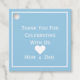 赤ちゃんシャワー（淡青と白） フェイバータグ