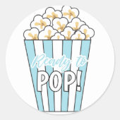 赤ちゃんシャワー、準備ポップ・アートの、メッセージカード ラウンドシール (正面)