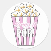 赤ちゃんシャワー、準備ポップ・アートの、メッセージカード ラウンドシール (正面)