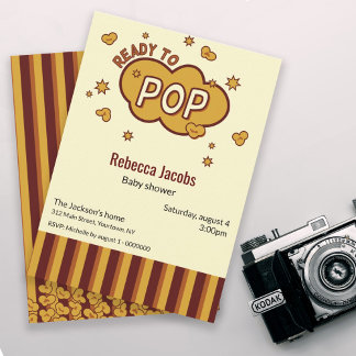 赤ちゃんシャワー「準備ポップ・アートの」 招待状
