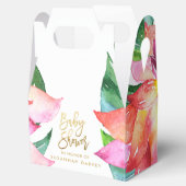 赤ちゃんシャワー |熱帯水彩フラワーありがとうございました フェイバーボックス (オープン)