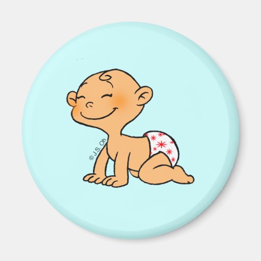 赤ちゃんシャワー（男の子） マグネット (正面)