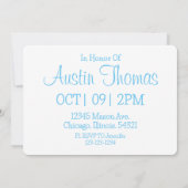 赤ちゃんシャワー – 男の子 招待状 (裏面)