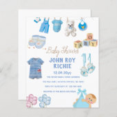 赤ちゃんシャワー |男の赤ちゃん青 (正面/裏面)