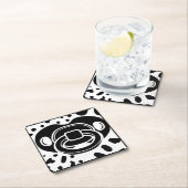 赤ちゃんシャワー – 白黒 – おしゃぶり スクエアペーパーコースター (インサイチュ)