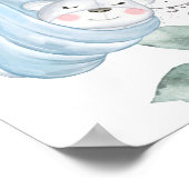 赤ちゃんシャワー。睡眠中のベビークマ ポスター (角)