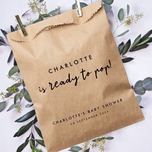 赤ちゃんシャワー | 素朴 Kraftおもしろい準備ポップ・アートの フェイバーバッグ