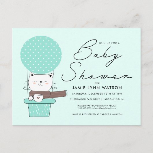 赤ちゃんシャワー |緑のキャバルーポストカード ポストカード (正面)