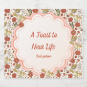 赤ちゃんシャワー | 蝶と花の詩的フローラ ビールラベル (シングルラベル)