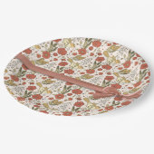 赤ちゃんシャワー | 蝶と花の詩的フローラ ペーパープレート (アングル)