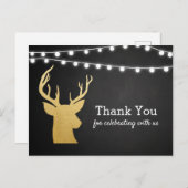 赤ちゃんシャワー | 金フェイク箔アントラー | 黒板 ポストカード (正面/裏面)