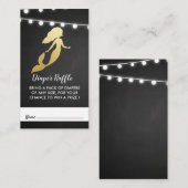 赤ちゃんシャワー | 金フェイク箔マーメイドおむつラッフル エンクロージャーカード (正面/裏面)