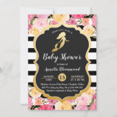 赤ちゃんシャワー | 金フェイク箔マーメイド | フローラ 招待状 (正面)