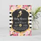 赤ちゃんシャワー | 金フェイク箔マーメイド | フローラ 招待状 (スタンド正面)