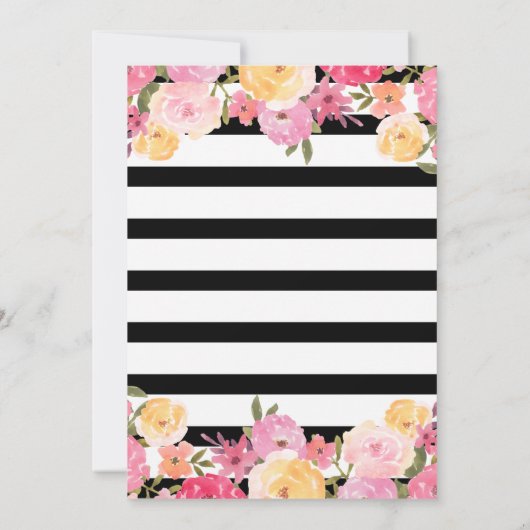 赤ちゃんシャワー | 金フェイク箔マーメイド | フローラ 招待状 (裏面)