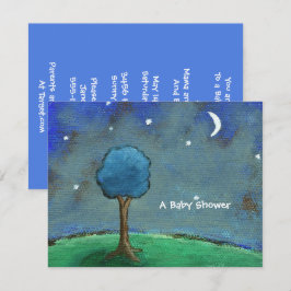 赤ちゃんシャワー、風景絵を描の月の星木 招待状