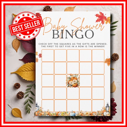 赤ちゃんシャワーBINGOゲーム小さなかぼちゃのフローラ 招待状