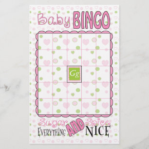 赤ちゃんシャワーBINGO "砂糖とスパイス" チラシ
