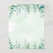 赤ちゃんシャワーeucalyptusウッドランド予算招待状 チラシ (裏面)